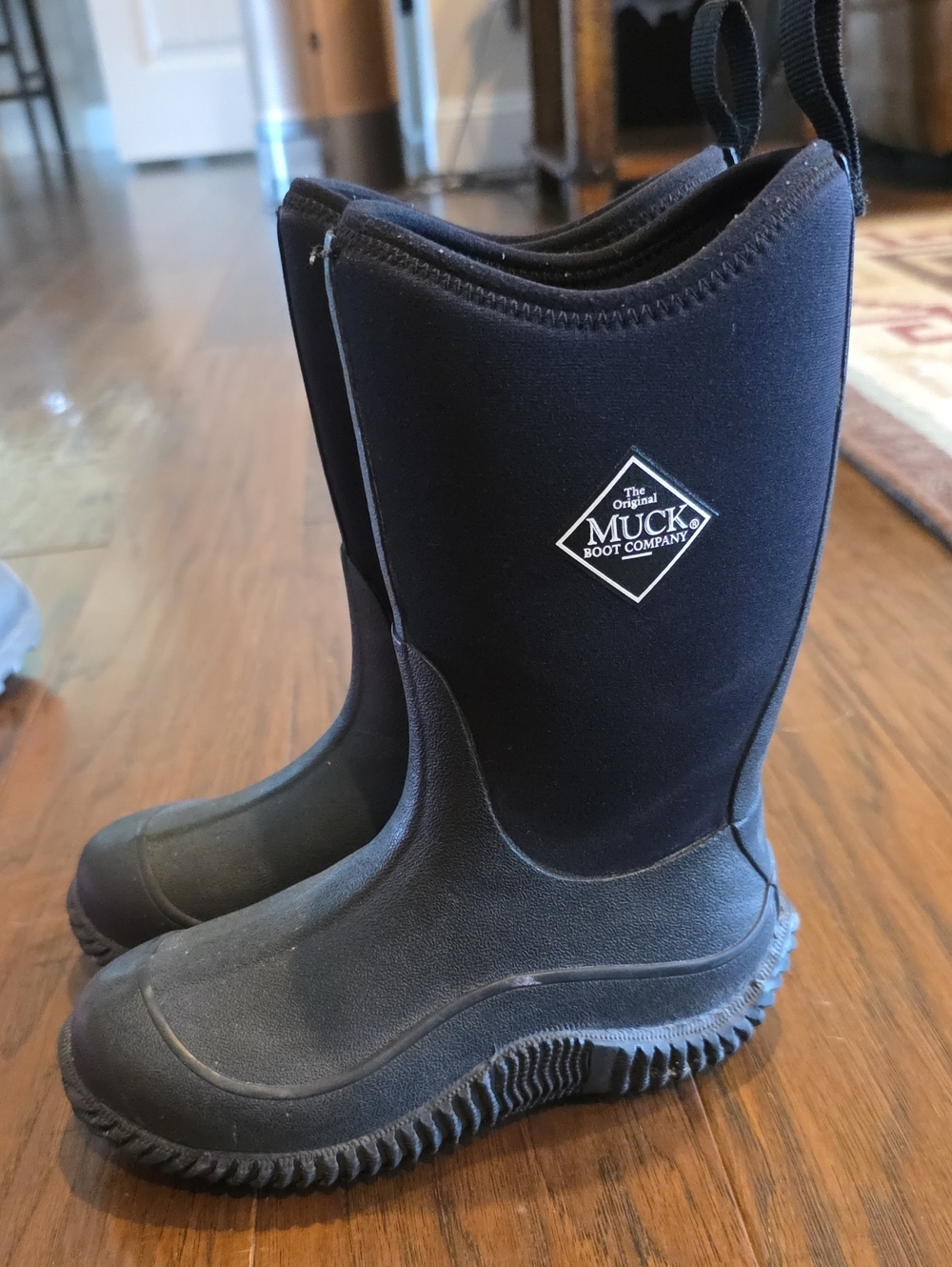 Kids Size 13 Muck Boot Company Black Neoprene Tall Waterproof Boots